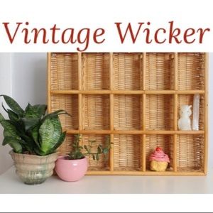 Hand Woven Bohemian Wicker Wall Decor / Drawer Organizer Boho Cottage Farmhouse